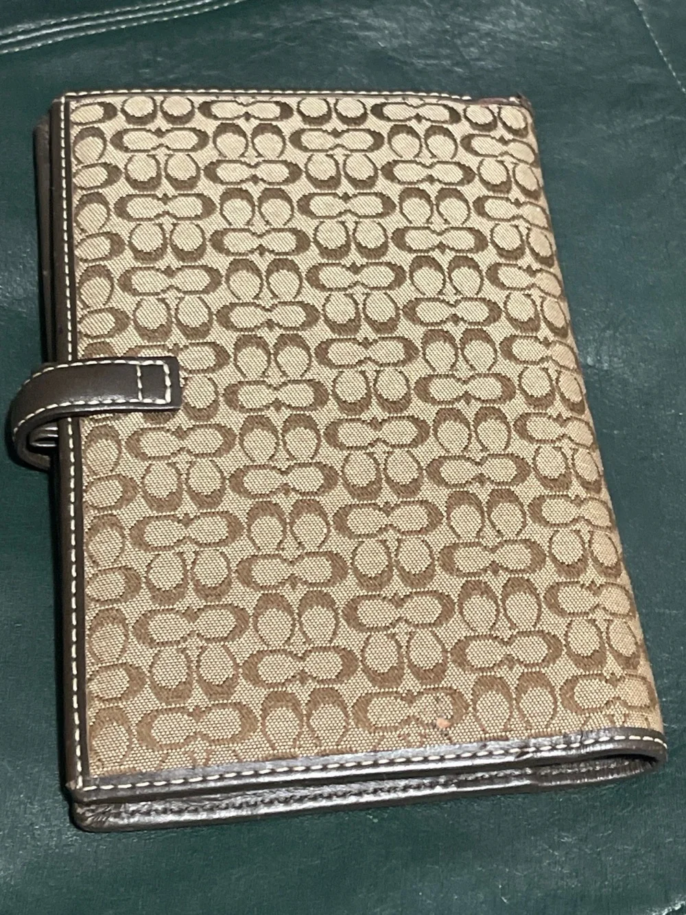 Vintage Coach Signature Canvas Medium Agenda Planner Cover Brown